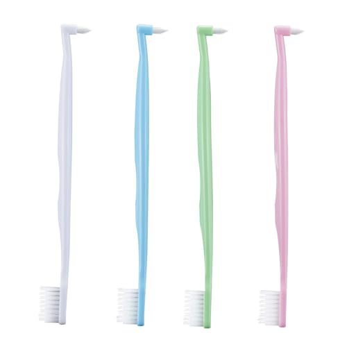 4Pcs Orthodontic Toothbrushes Single Tufted Tapered Toothbrush for Braces Soft Double Ended Brace Toothbrush for Braces Detail Cleaning(Multicolor)