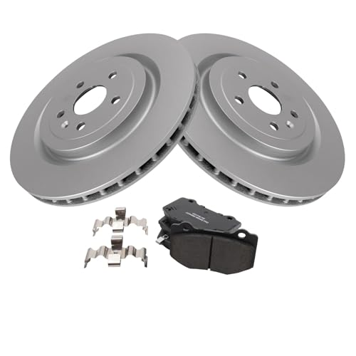 Image of TRQ Rear Brake Pad and Rotor Set Ceramic Coated Rotors 365mm Compatible with 2017-2020 Chevrolet Camaro