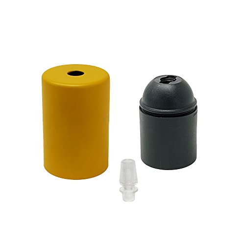 Douille E27/Rosace en métal rectangulaire Couleurs : Blanc, Noir et Rusty (Douille Mustard) Cover