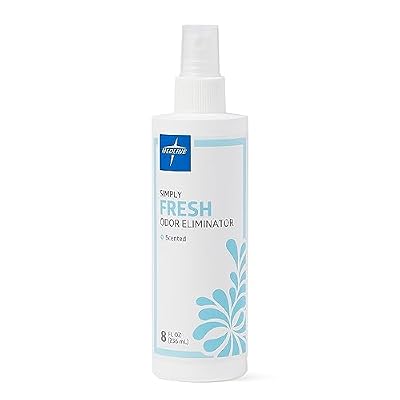 Medline Simply Fresh Odor Eliminator 8 Oz Spray, Lightly Scented, Pump Bottle, Convenient Odor Neutralizer, Bathroom, Home, Pets, Healthcare, 1 Bottle