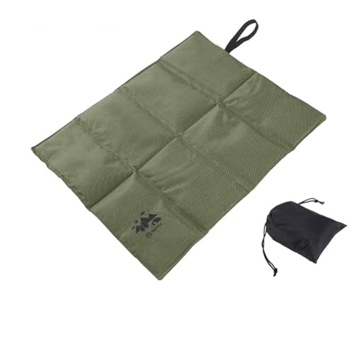 RUNGEASINI Foldable Sitting Pad Portable Camping Seat Pad Outdoor Hiking Travel Picnic Floor Ultralight Compact Beach Moisture-Proof Cushion Stadium Seat Pad (Army Green)