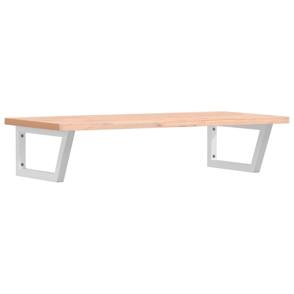 Waschtischplatte 100x50 cm Wandmontage, Waschbeckenregal aus Buche Massivholz und Stahl, Schwebende Konsole für Aufsatzwaschbecken, Platzsparender Waschtisch-Ersatz
