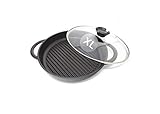 The Whatever Pan XL with Glass Lid | Jean Patrique's griddle pan in a great new larger size | Even more searing, sizzling and grilling!