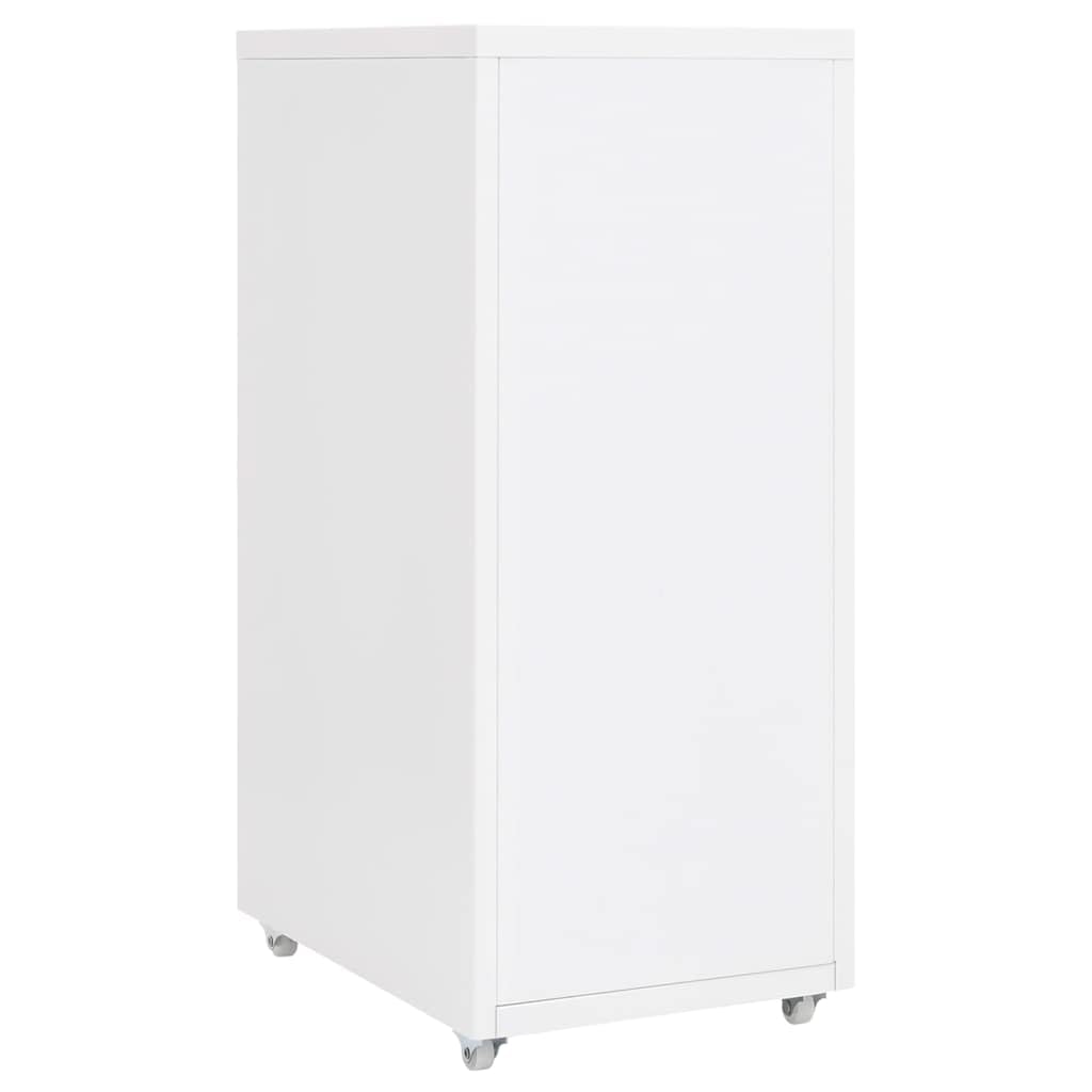 Armadietto per documenti con ruote, in metallo, 28 x 41 x 69 cm, 6 cassetti, per ufficio, casa, con supporto per targhetta per il nome e facile da spostare per ordine e riporre