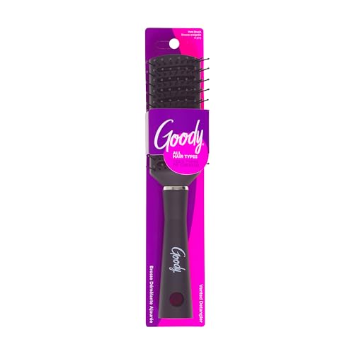 Goody Detangle It Vented Hair Brush Black Quick Drying Detangler with Flexible Bristles Use as Detangling or Styling Brush Tackles Tangles & Knots All Hair Types