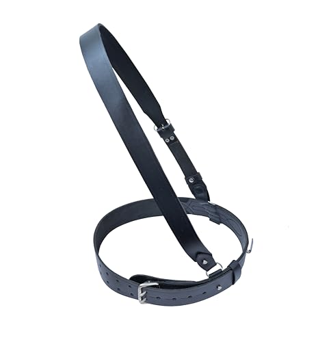 Ceinture en cuir véritable SAM noir, l'essence des costumes d'époque