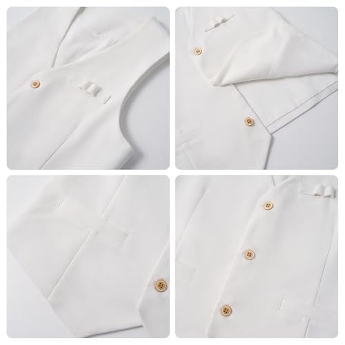 Image of LOLANTA Boys Linen Suit 4 Piece Summer Gentleman Outfit Kids Shorts Set