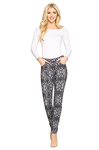 YELETE Women's Basic Five Pocket Stretch Jegging Tights Pants4