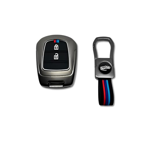 Image of BKN Luxury Metal Silicon Key Cover Compatible with Hyundai Grand I10 2 Button | Full Protections Special Feature Visible in Low-Light Conditions