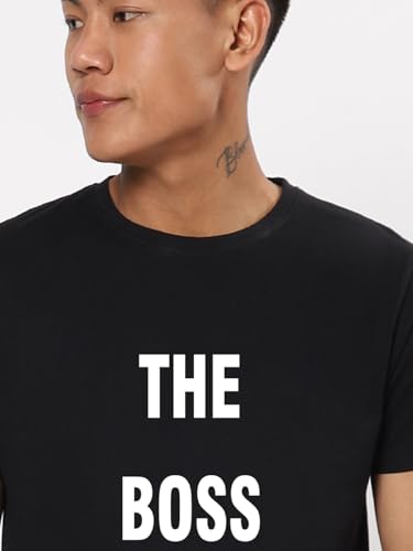 Image of Bewakoof Men's 100% Cotton Typography Half Sleeve Round Neck T-Shirt | Tshirt for Man | Tshirt for Men Cotton | Tshirts for Men Stylish | Casual Wear | Street Wear