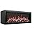 Amantii SYM-50-XT-BESPOKE Symmetry Extra Tall Bespoke 50 Inch Recessed Indoor Outdoor Electric Fireplace, WiFi Bluetooth Speaker Available, with Remote, Trim and Rustic Log Media