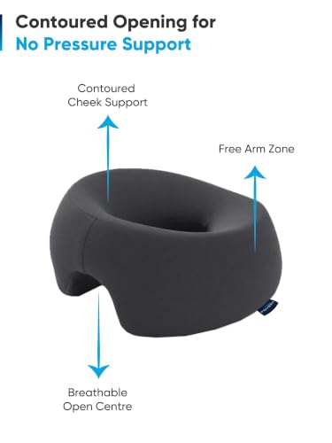 Image of FOVERA Face Down Pillow for Massage Table & Bed, Prone Face Pillow for Stomach Sleeping, Cushion for Post Eye Surgery Recovery, Soft & Comfortable, Removable Washable Cover