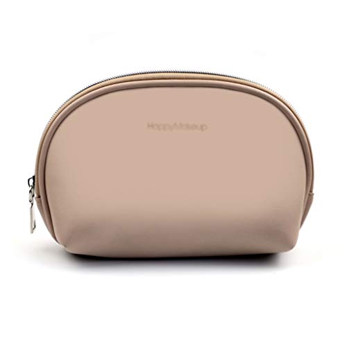Preisvergleich Produktbild DWWSP Haushaltskosmetiktasche Tragbar Mit Waschbeutel Multifunktionale Aufbewahrungstasche PU-Material Wasserdicht Und Sturzsicher Metallreißverschluss Schwarz Beige Pink Kosmetiktasche