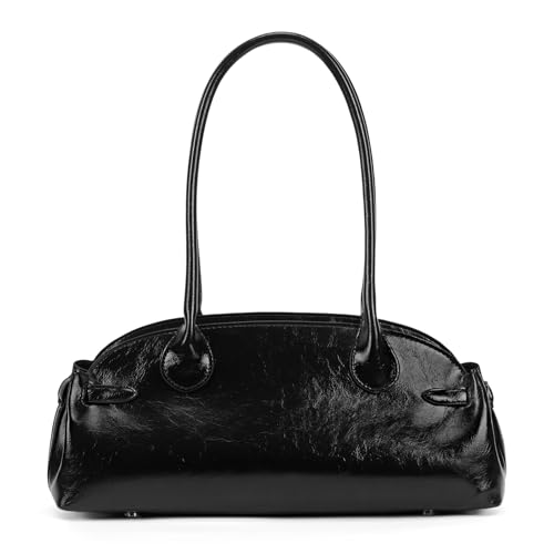 Image of Luxury Shoulder Bag Glazed Leather Handbags for Women Top Handle Hobo Purse Designer Shoulder Handbag