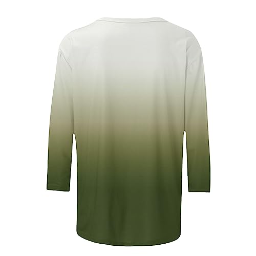 Camisetas femininas verão outono manga 3/4 gola canoa caimento solto camiseta longa feminina 2024 KQ