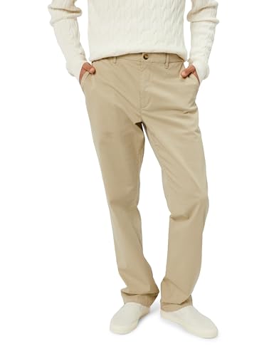 Tommy Hilfiger Uomo Pantaloni Chino Denton Printed Structure Straight Fit, Beige (Sandalwood), 32W/31L