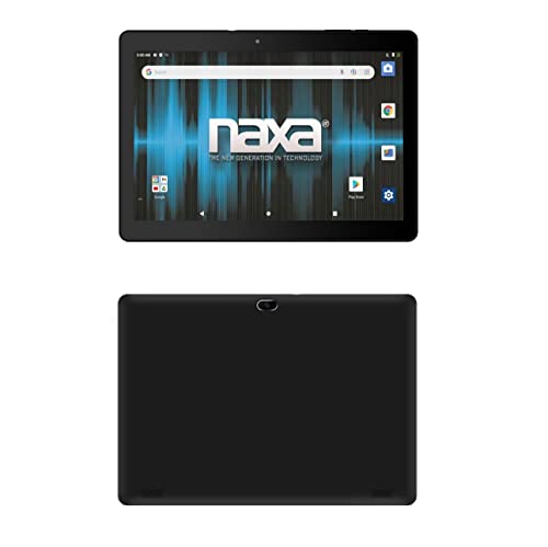 Image of Naxa NID-1021 Core Android 11 Tablet with 10.1 inch HD IPS Screen and USB Keyboard Case, 1.6 GHz Quad Core Processor, 2GB Ram, 16GB Storage, Front and Rear Cameras, Speaker and Microphone, Black