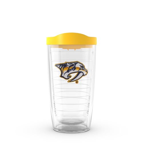 Tervis NHL Nashville Predators Primary Logo Tumbler with Emblem and Yellow Lid 16oz, Clear