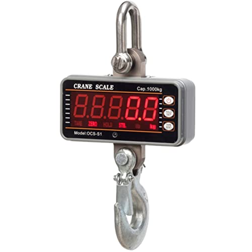 báscula de grúa, Básculas de equipaje for maletas Báscula colgante electrónica Industrial alta resistencia con gancho(Silver)