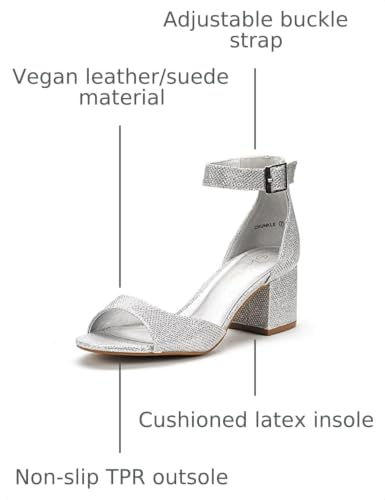 Image of DREAM PAIRS Women's Chunky Heel Sandal | 2.2 inch chunky block heels,open toe with ankle strap buckle, classic comfortable heeled sandals,wedding party dress shoes