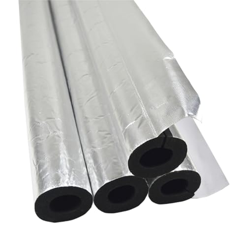 Schiuma isolante autoadesiva per tubi, con foglio di alluminio, 16-114 mm, per esterni e protezione dal gelo invernale (60 mm x 50 mm)