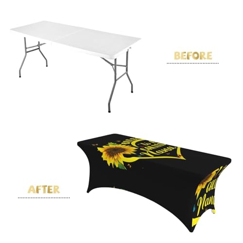 Nappe extensible tournesol 1,8m en élasthanne lavable pour table de buffet