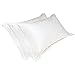 hootecheu Lot de 2 Taie d’oreillers Blanc 84x54cm en Soie Satin Housse de Coussin Super Douceur Cheveux Protéger pour Chambre Maison pour Tous Les Saisons Surtout l'été