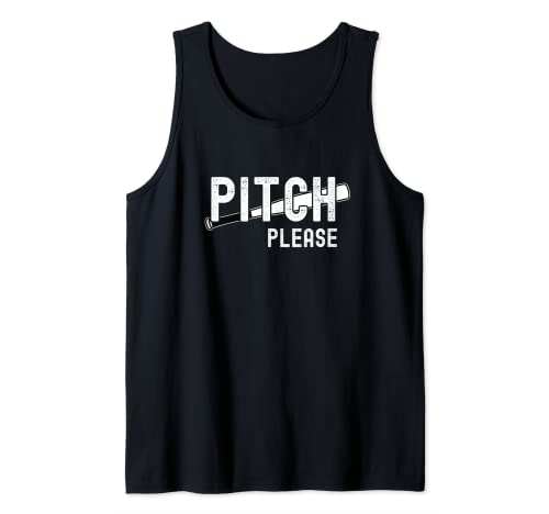 Pitch Please - Divertido equipo de jugador de béisbol y sóftbol vintage para hombre Camiseta sin Mangas