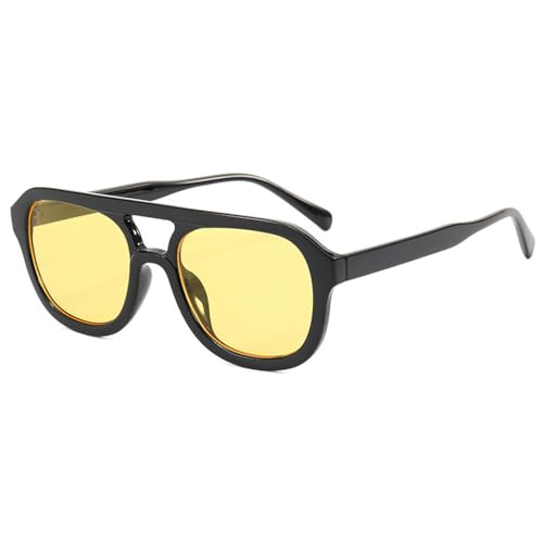 Lunettes de soleil marron clair UV400 unisexes avec verres plats chic