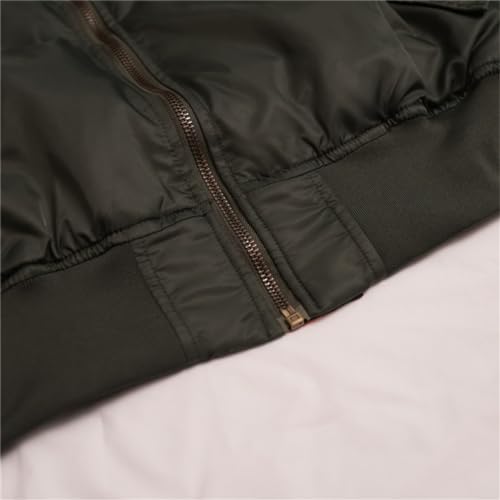 CORIRESHA Men's Army Embroidery Zipper Up Bomber Jacket Badge Flight Outwear3