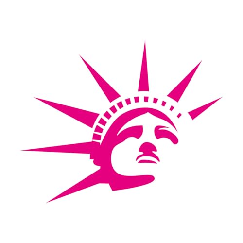 Stickers artistiques en vinyle conception de logo silhouette de la statue de la liberté 49.2x60.8cm Stickers pour vitres RoseRouge