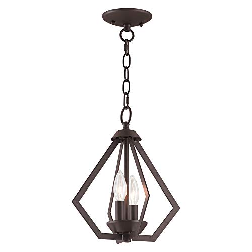 Livex Lighting 40922-91 Prism 2-Light Ceiling Mount, Brushed Nickel by Livex - Used condition - Image 5