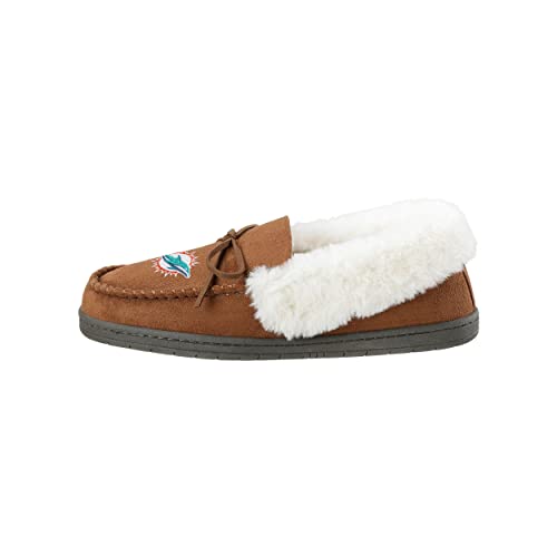 Image of FOCO Womens NFL Team Logo Tan Moccasin Slippers
