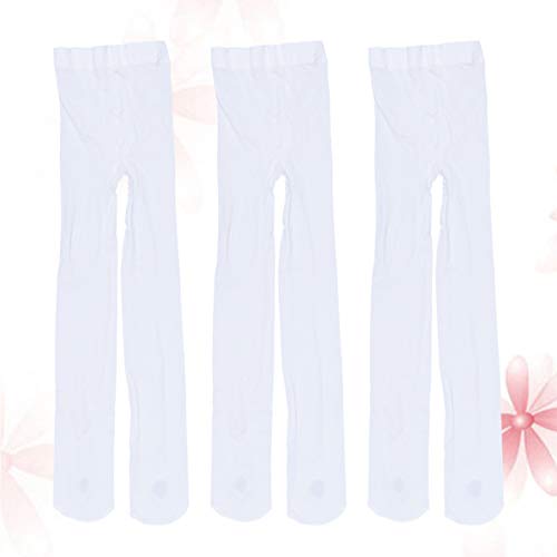 3 pares de meias femininas IMIKEYA para balé e dança latina para ioga (tamanho G, branco)