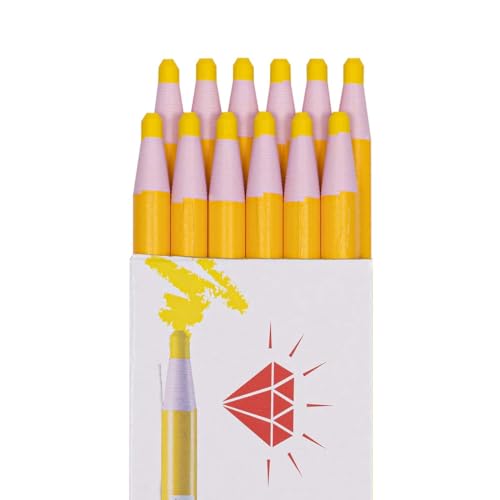 HOMSSEM 12-Pack Multi-Surface Wax Markers (Yellow)