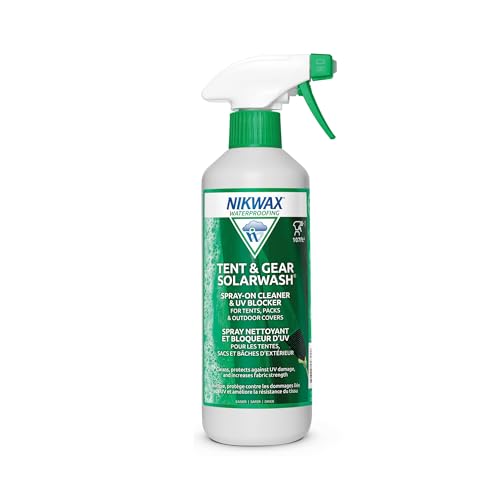 Nikwax Tent & Gear SolarWash, Cleaning, Waterproofing and UV Protector, Cleaner, Maintenance, Restores DWR Water Repellency on Outdoor Gear, Rain Fly, Canvas, Covers, Tarps, Backpacks, Accessories