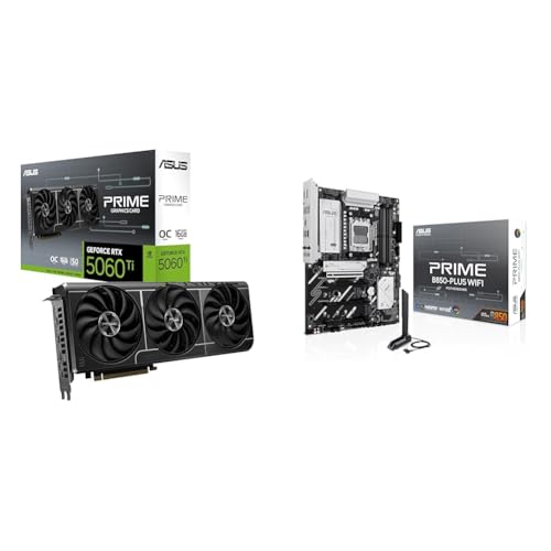 Image of Bundle of ASUS The SFF-Ready Prime GeForce RTX 5060 Ti 16GB GDDR7 OC Edition Graphics Card + ASUS Prime B850-PLUS WiFi AMD AM5 AMD ATX Motherboard, DDR5, PCIe 5.0 Ready, 3X M.2, Wi-Fi 6E, 2.5Gb LAN