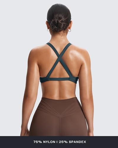 Image of Aoxjox Women's Satara Low Impact Sports Bra | chic front twist, widened cross straps, medium support,breathable fabric, workout fitness yoga crop tank, gym essential