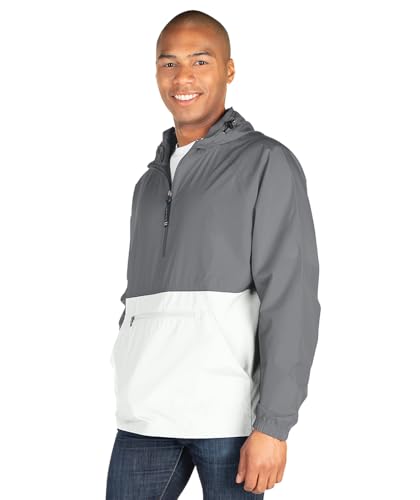 Image of Charles River Apparel Unisex Pack-N-Go Pullover Jacket | Lightweight packable Softex pullover with hood and pouch pocket; wind and water-resistant layer for travel and events.