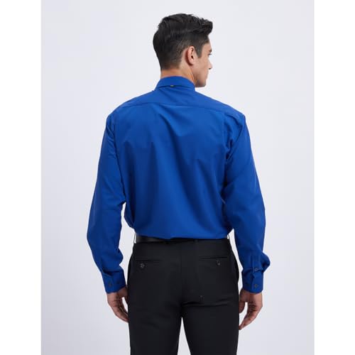 Image of HISDERN Mens Dress Shirt with Tie Pocket Square Set Classic Button Down Shirt Matching Tie Long Sleeve Shirts