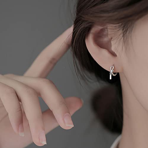 Reffeer Solid 925 Sterling Silver Minimalist Hoop Earrings for Women Teens CZ Hoop Earrings Cartilage Helix Hoop Earrings Huggie2