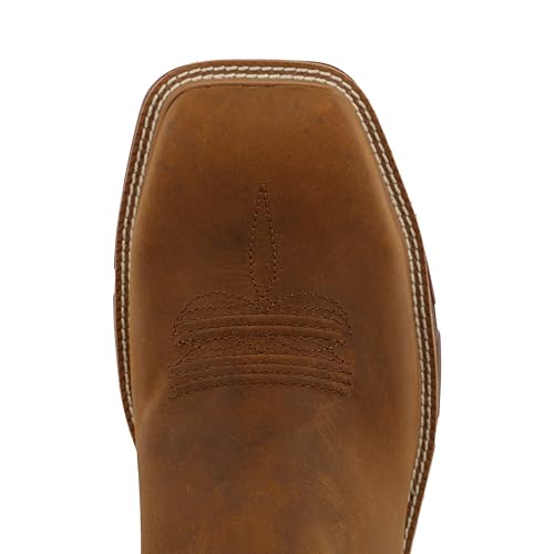 Image of Twisted X Men's 12 inch Western Work Boot, Square Toe Nano Toe with CellStretch, Tan & Burgundy, 9 D