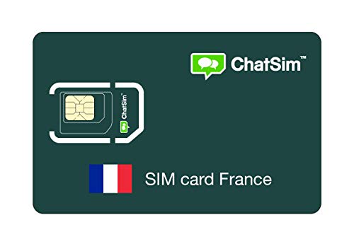 Tarjeta SIM internacional para viajes a FRANCIA y en todo el mundo  ChatSim  cobertura 165 Países, roaming global  red multioperador GSM/2G/3G/4G, sin costes fijos. 1 GB para 30 días