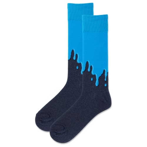 Hot Sox Men's Paint Drip Socks 1 Pair, Turquoise, Men's 10-13 Shoe