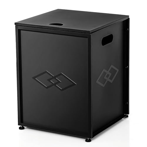 Propane Tank Cover Table, for 20 lbs Propane Tank for Gas Fire Pits, Outdoor Tank Hideway Table for Propane Fire Pit and Gas Griddle, Black