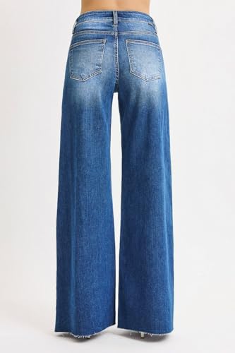 SALT TREE Risen Jeans - Tummy Control High Rise Ankle Palazzo Jeans - PWA21114M2