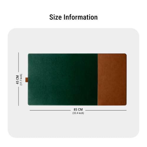 Image of DailyObjects Turf 2.0 Desk Mat | Super Smooth Felt for Gaming Home and Office | Vegan Leather | Work from Home Solution for Laptop Keyboard and Mouse | Reversible Anti Slip Water Resistant - Green