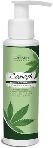 Luminer pomada cáñamo extrafuerte, 100 ml, crema con extractos de aceite de semillas de cáñamo, árnica y garra del diablo para masajes articulares y musculares. Fabricado en Italia