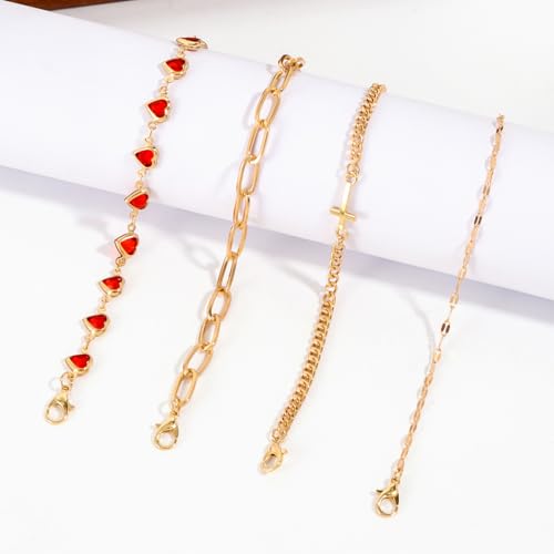 Image of Layered Butterfly Anklet For Women Charms Butterfly Gold Silver Rhinestone Cuban Anklets Adjustable Anklet For Summer Beach (silver)