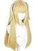 Half and Half MisaAmane Cosplay Wig Long Blonde Anime Ponytail Wigs with Bangs 27.5'' Light Golden Pigtails Gothic Wigs for Halloween Party Daily